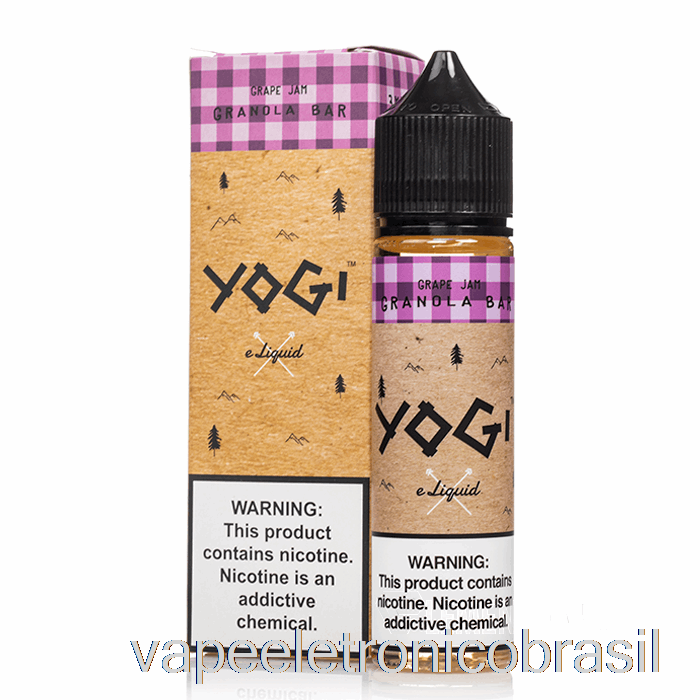 Vape Recarregável Barra De Granola Com Geléia De Uva - Yogi E-liquid - 60ml 0mg